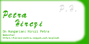 petra hirczi business card